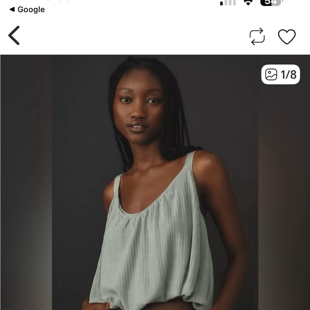 Anthropologie sheer ribbed bubble buckle Sage green crop top, Size Large, (New)